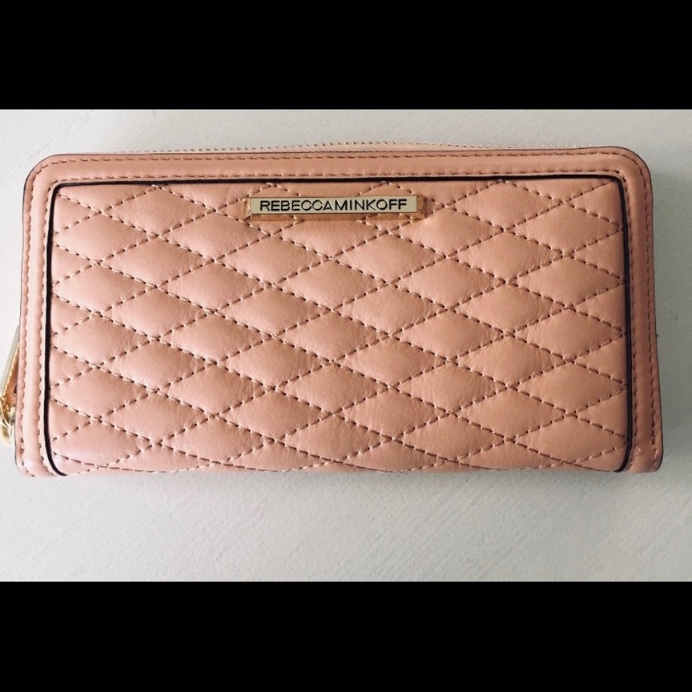 Rebecca Minkoff Quilted Zip Wallet Apricot